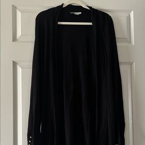 White House Black Market Black Open Cardigan
